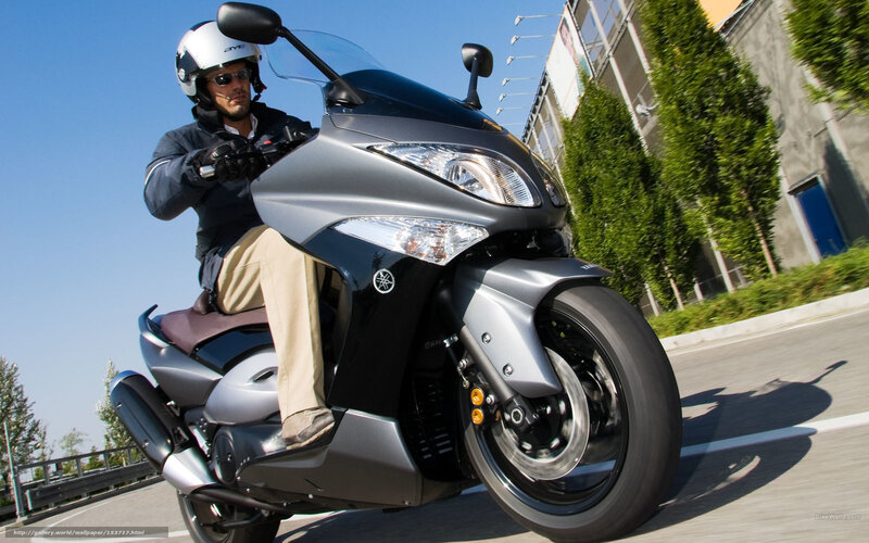Man Riding Scooter — Silver, Active