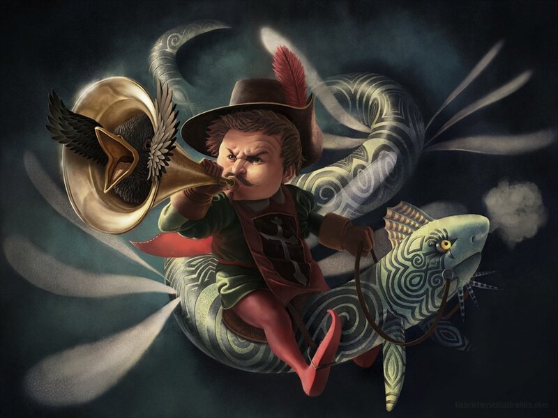Man Riding Sea Creature