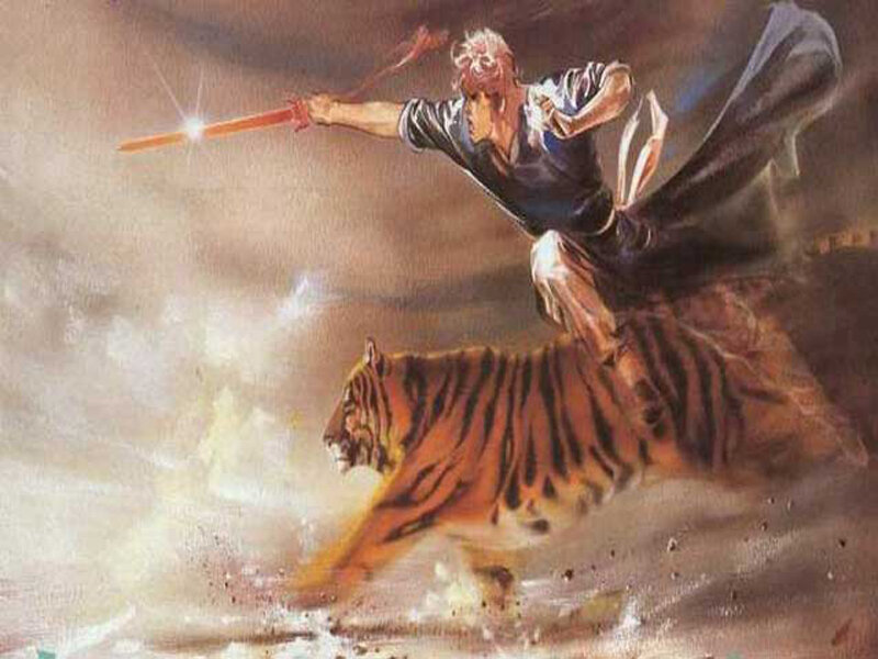 Man Riding Tiger