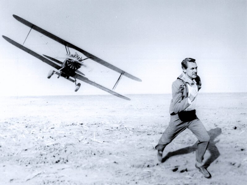 Man Running from Plane — Black