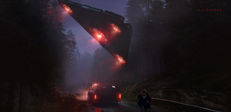 Man Running from UFO