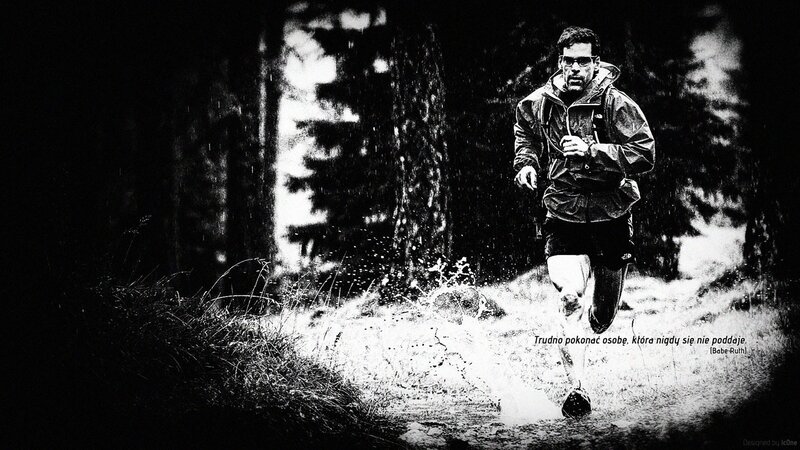 Man Running in Forest — Black