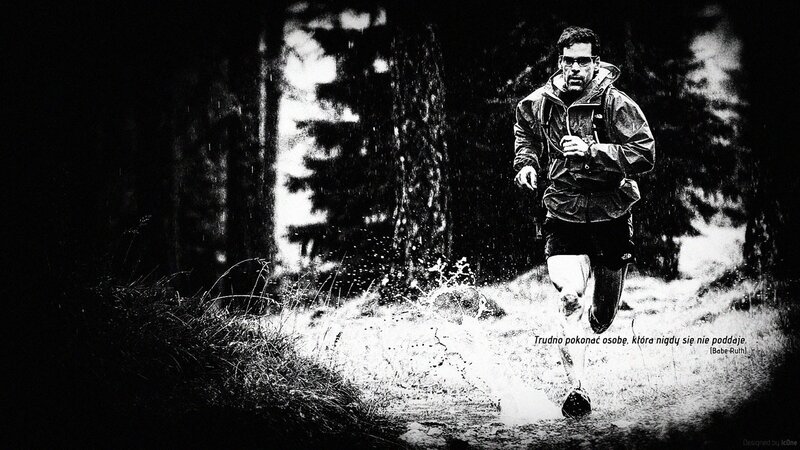 man running in forest