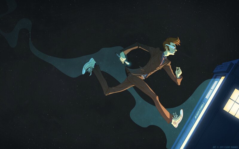 Man Running in Space