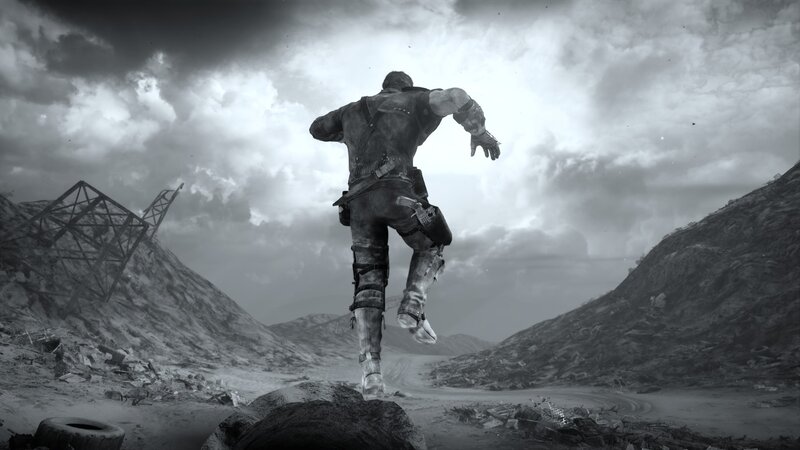Man Running in Wasteland