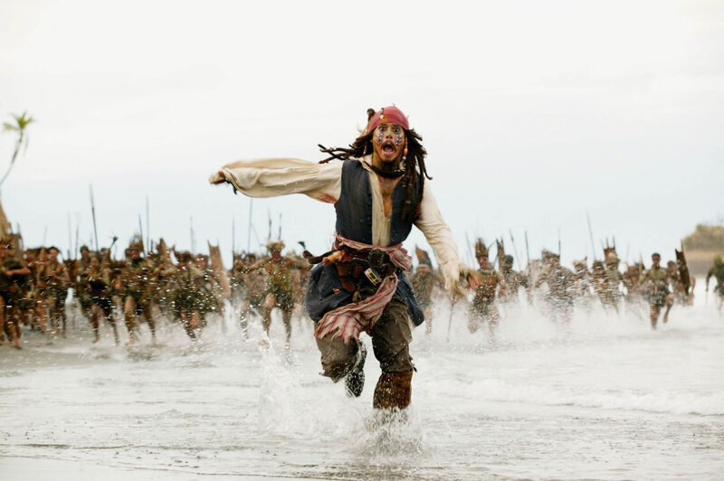 Man Running in Water — White