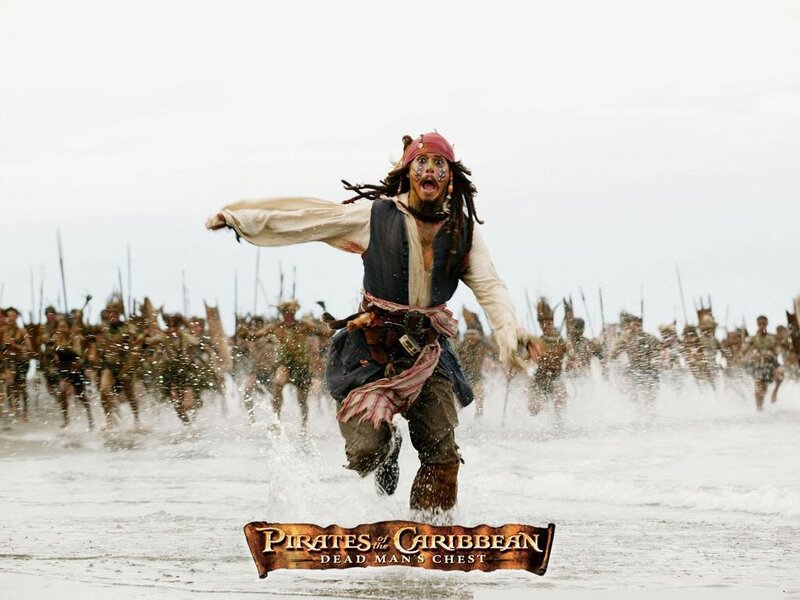 Man Running on Beach — White