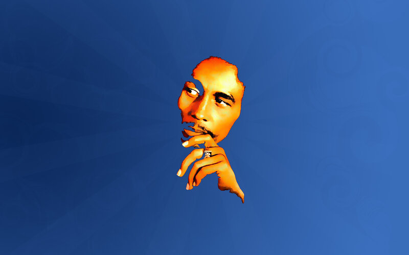 Man's Face and Hand