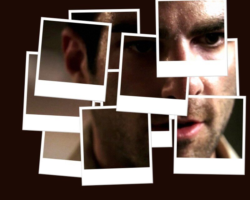 man's face collage