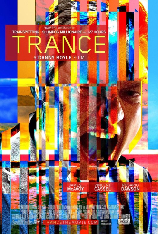 Man's Face in Colorful Strips