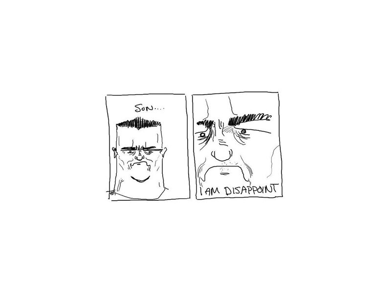 Man's Face in Comic Panels