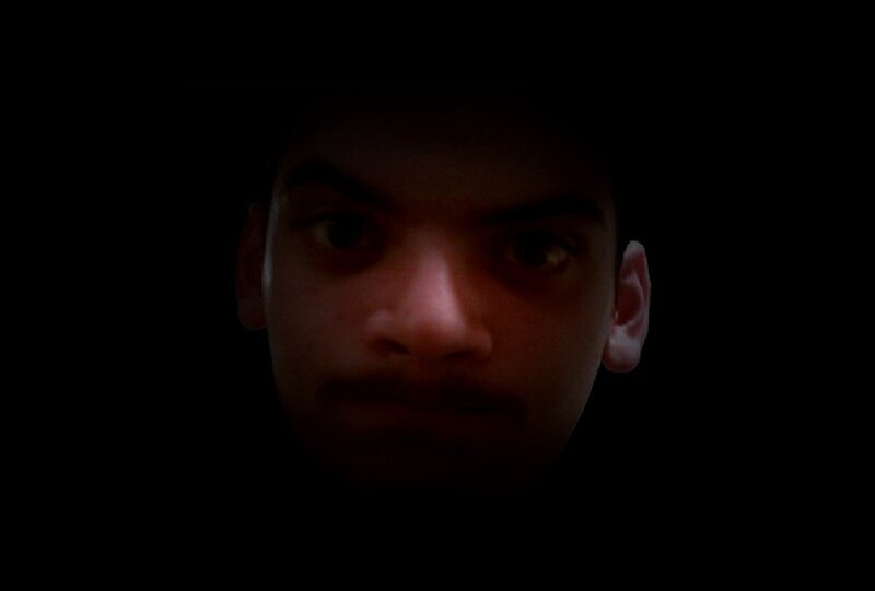 Man's Face in Darkness — Black, Dark