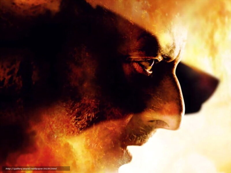 man's face in fire