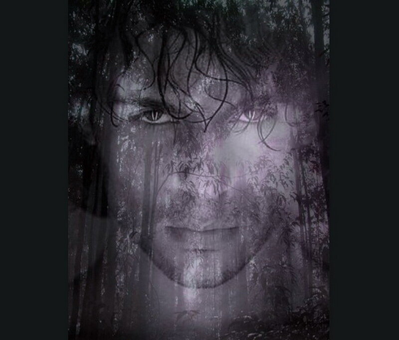 Man's Face in Forest