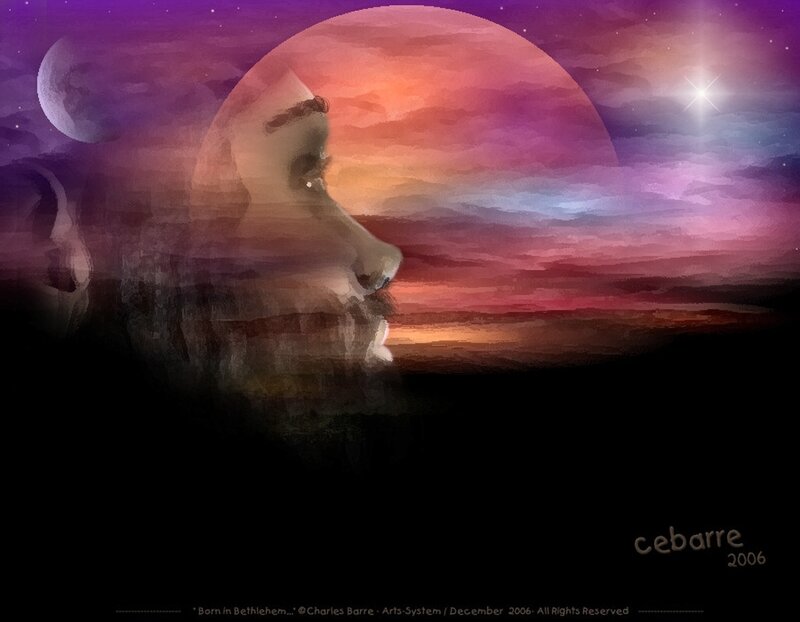 Man's Face in Profile — Purple