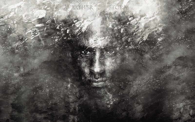Man's Face in Storm