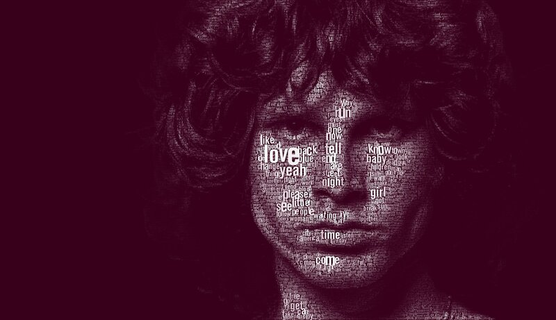 Man's Face Made of Text — Maroon, Dramatic