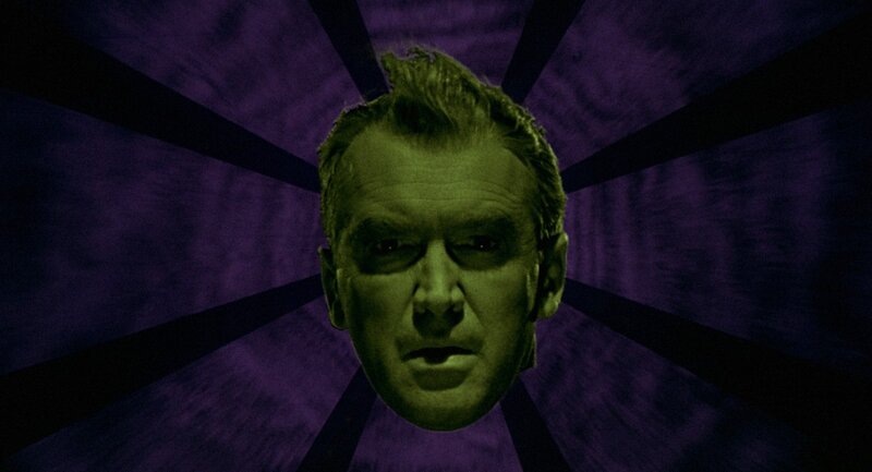 Man's Face on Purple Background