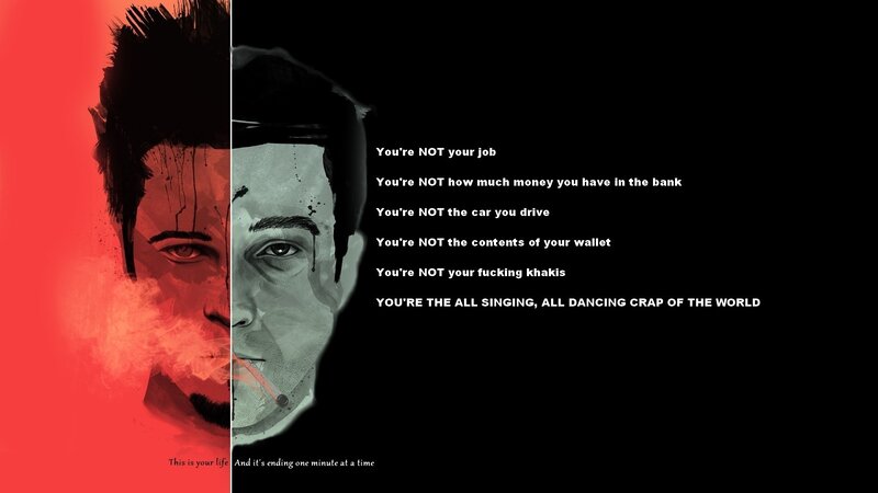 Man's Face Split Red and Black