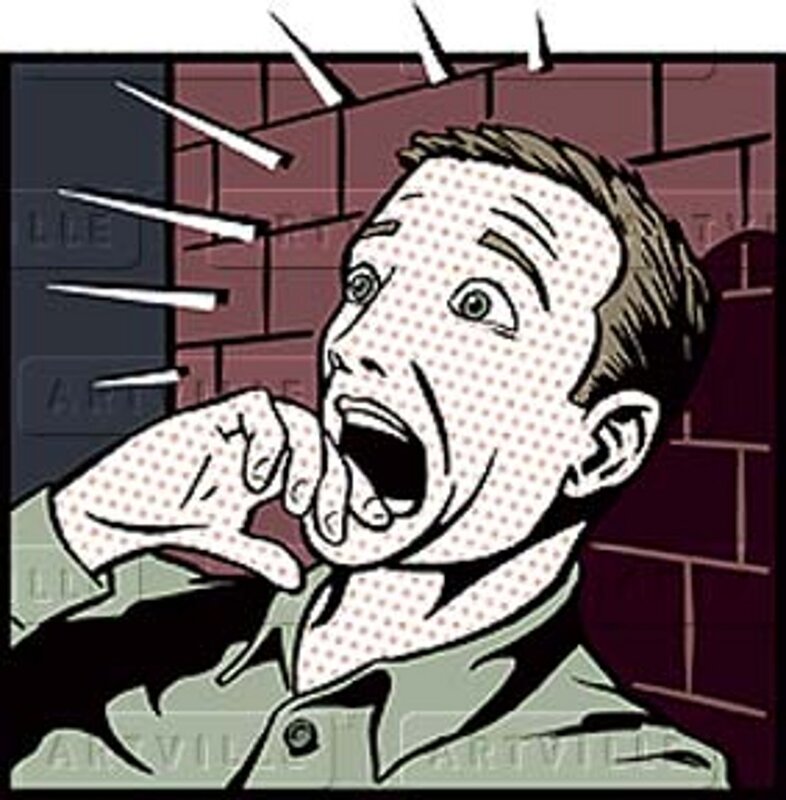 man screaming in pain