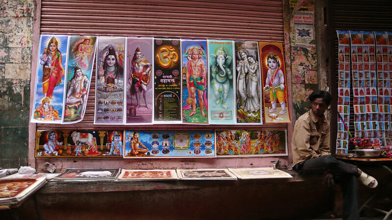 Man Selling Religious Posters