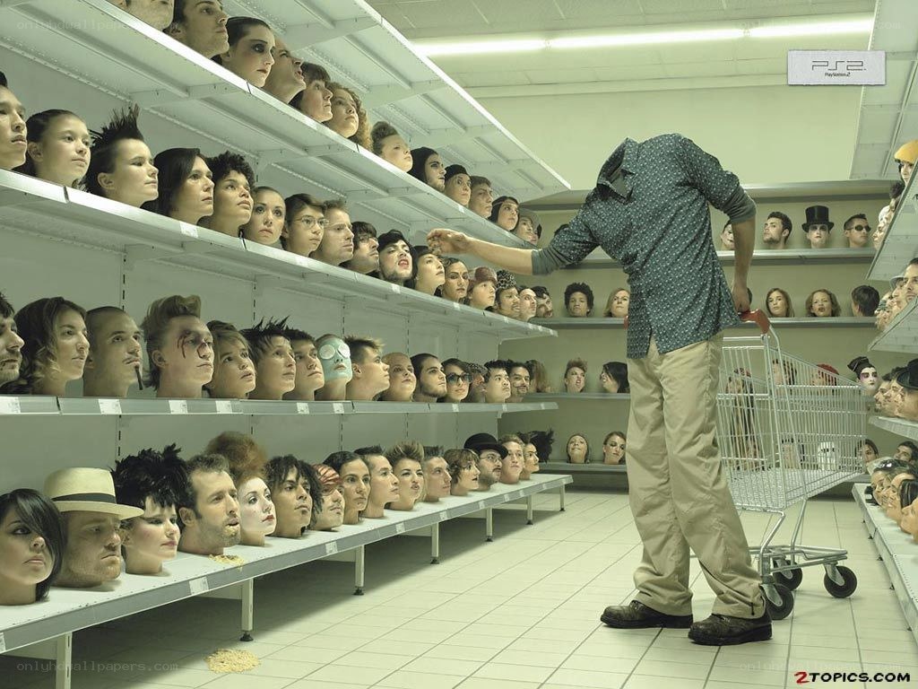 Man shopping for heads