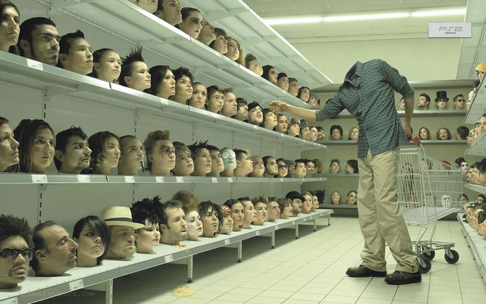 Man shopping for human heads