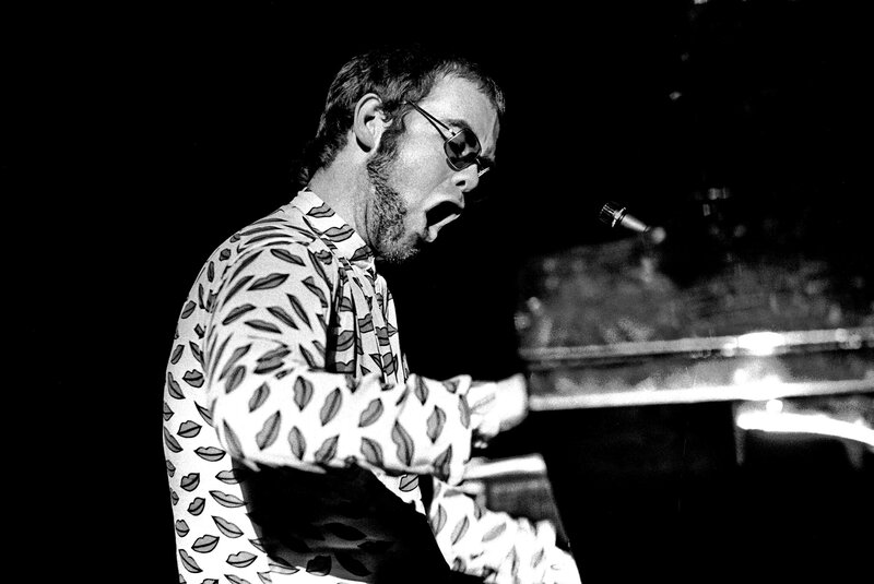 Man Singing at Piano — Black, Dramatic, Night