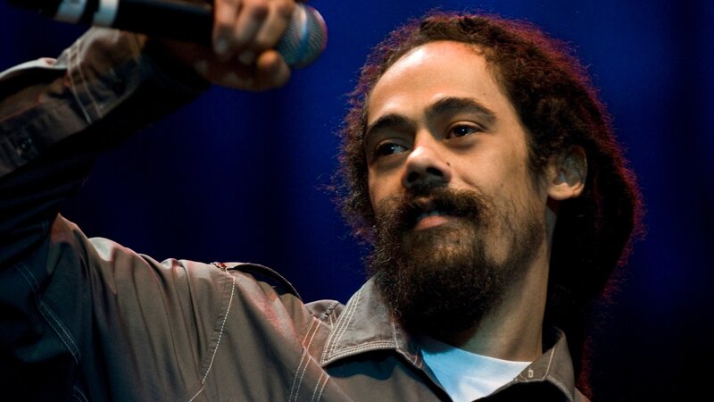 man singing into microphone
