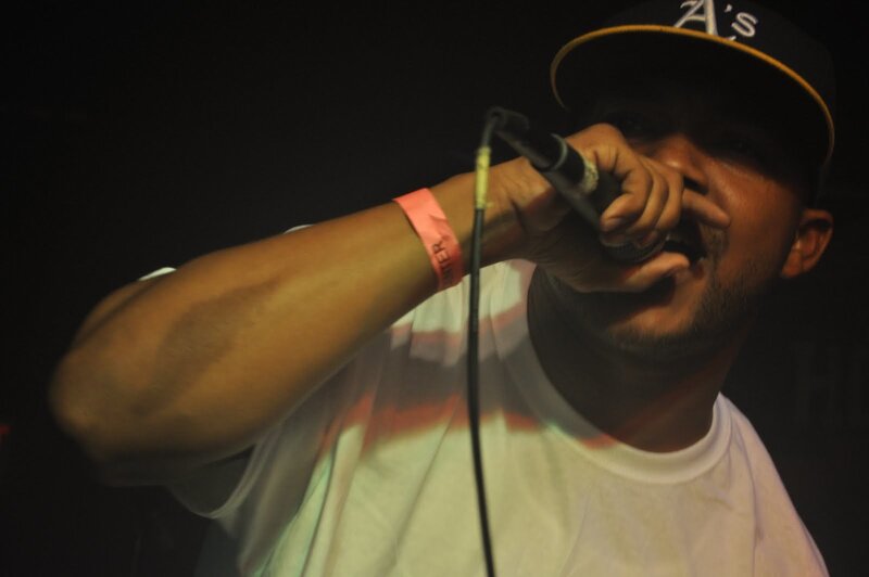Man Singing into Microphone — Black, Intense, Night