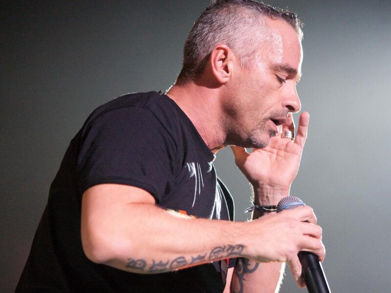 Man Singing into Microphone — Black, Intense, Photograph, Tattoo