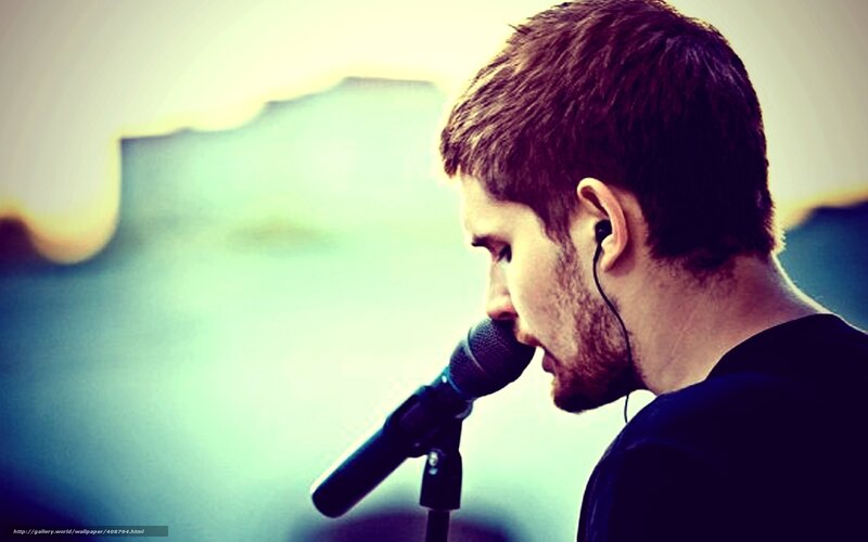 Man Singing into Microphone — Blue, Dramatic, Sunset