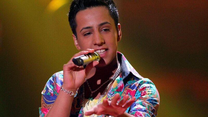 Man Singing into Microphone — Blue, Performing, Photograph