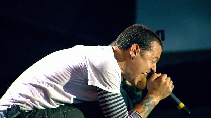 Man Singing into Microphone — White, Intense, Night