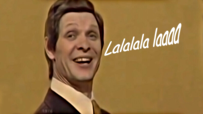 man singing lalala
