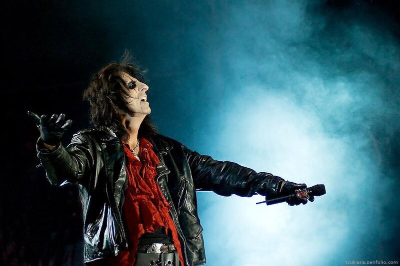 Man Singing on Stage — Black, Dramatic, Night, Photograph, Microphone, Leather Jacket