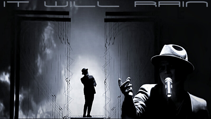 Man Singing on Stage — Black, Dramatic, Photograph, Microphone, Hat