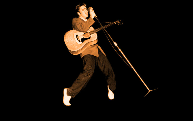 Man Singing with Guitar — Black, Dynamic