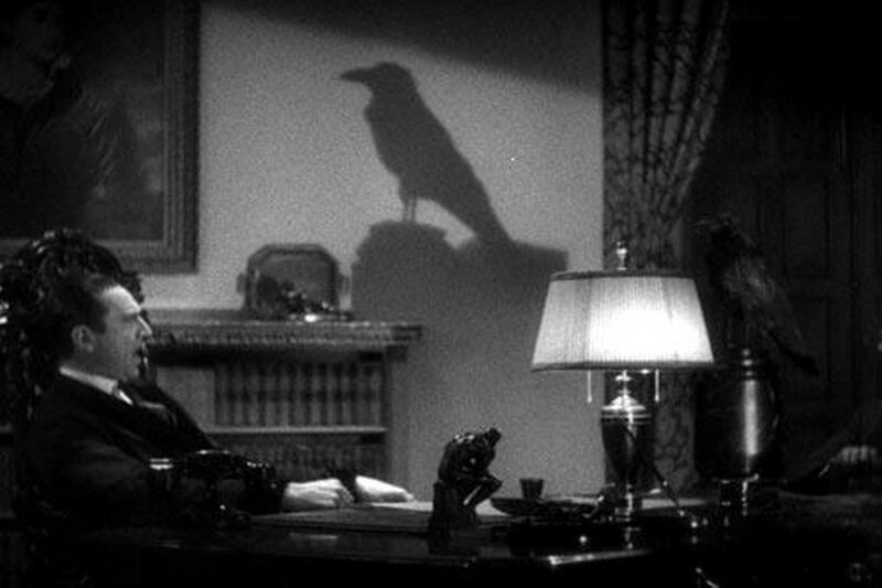 Man Sitting at Desk — Black, Dramatic