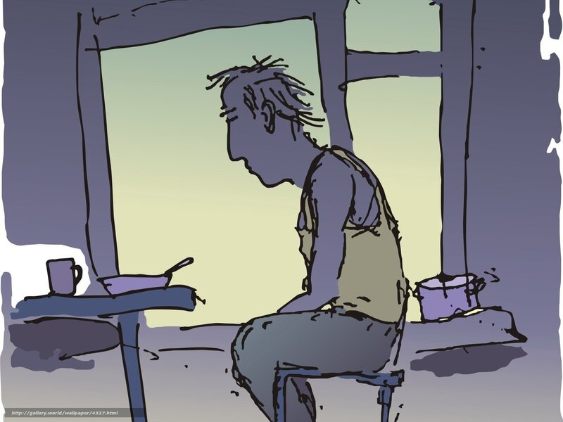 man sitting by window