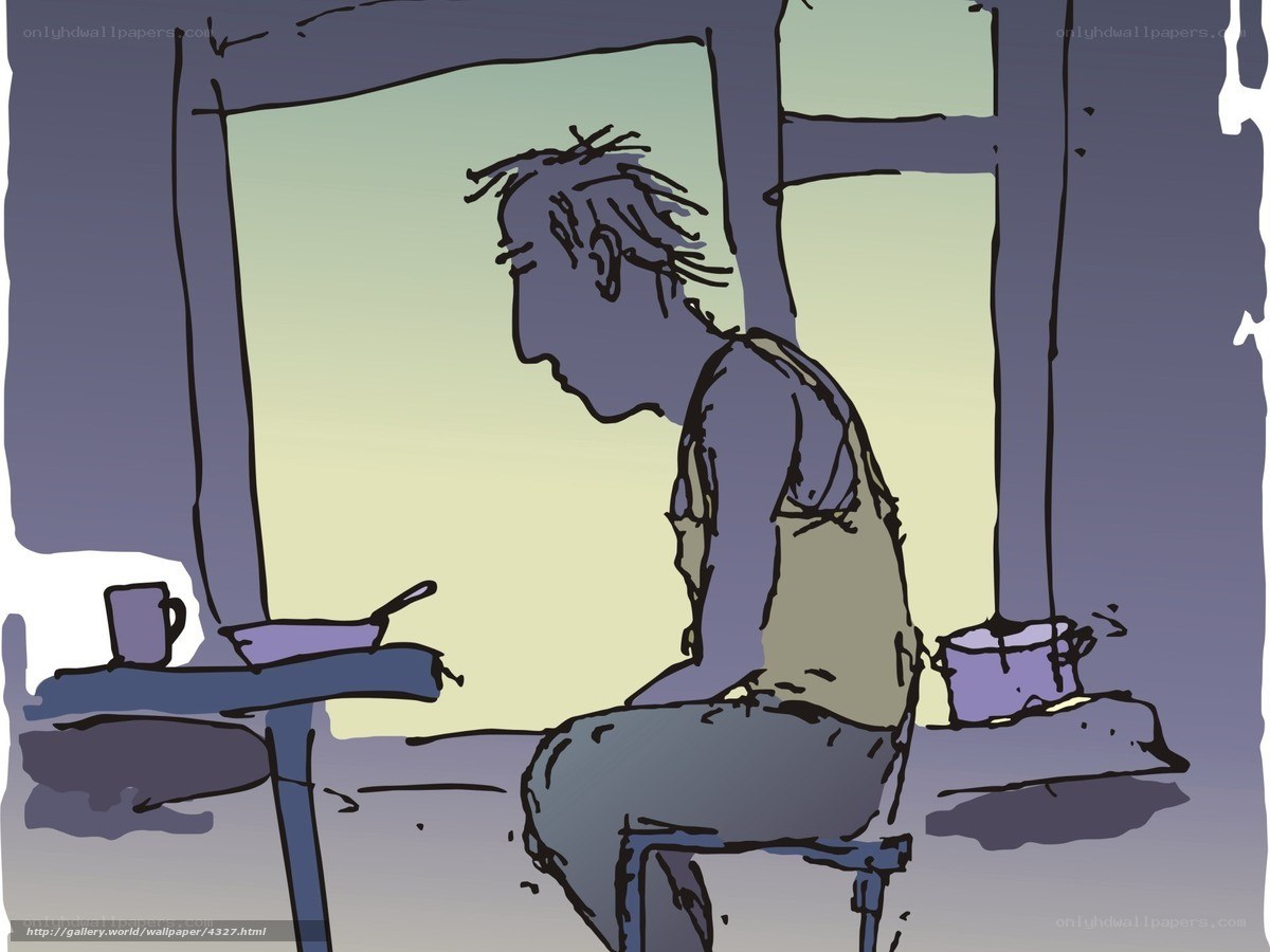 man sitting by window