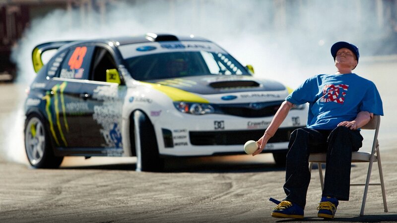 Man sitting during car drift