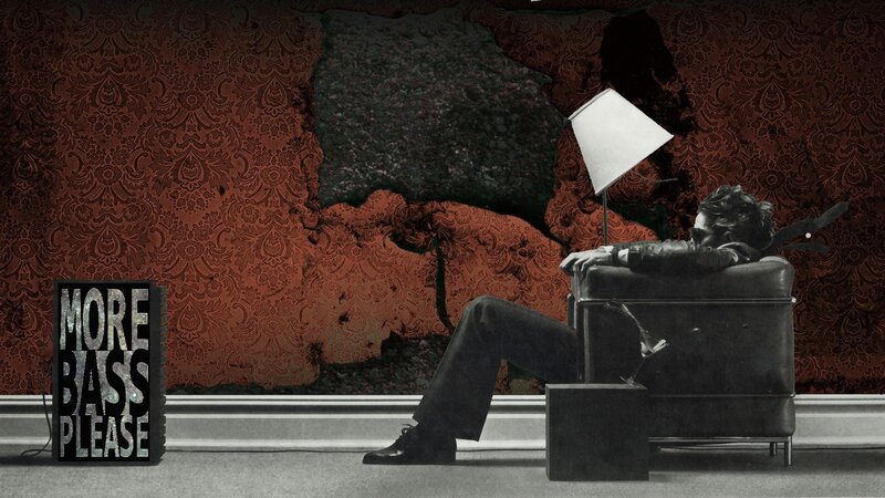 Man Sitting in Armchair — Black, Dramatic, Photograph, Lamp