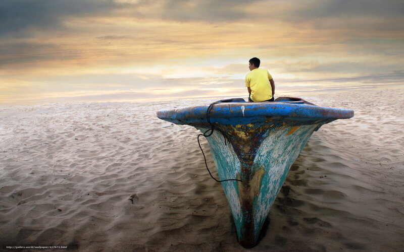 Man Sitting in Boat