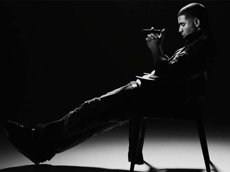 Man Sitting in Chair — Black, Dramatic