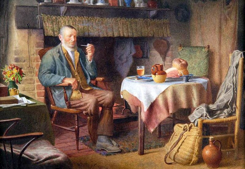 Man Sitting in Chair — Brown