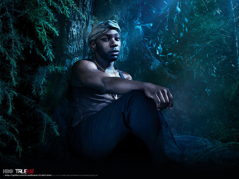 Man Sitting in Forest — Blue