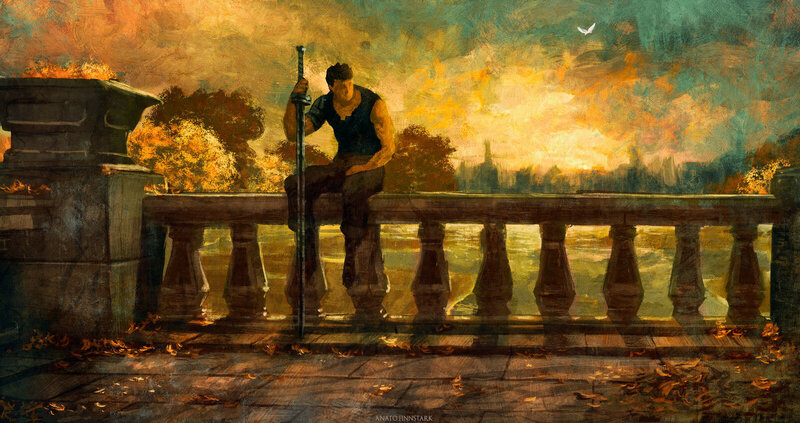 Man Sitting on a Balcony