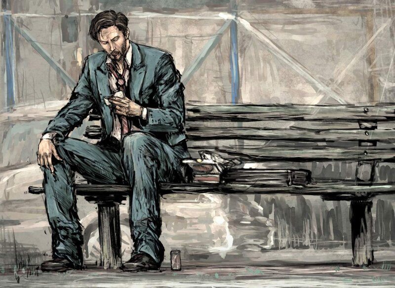 man sitting on a bench