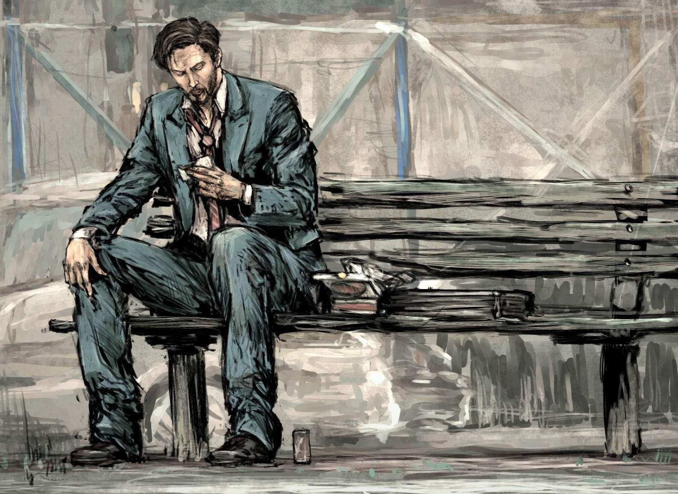 man sitting on a bench